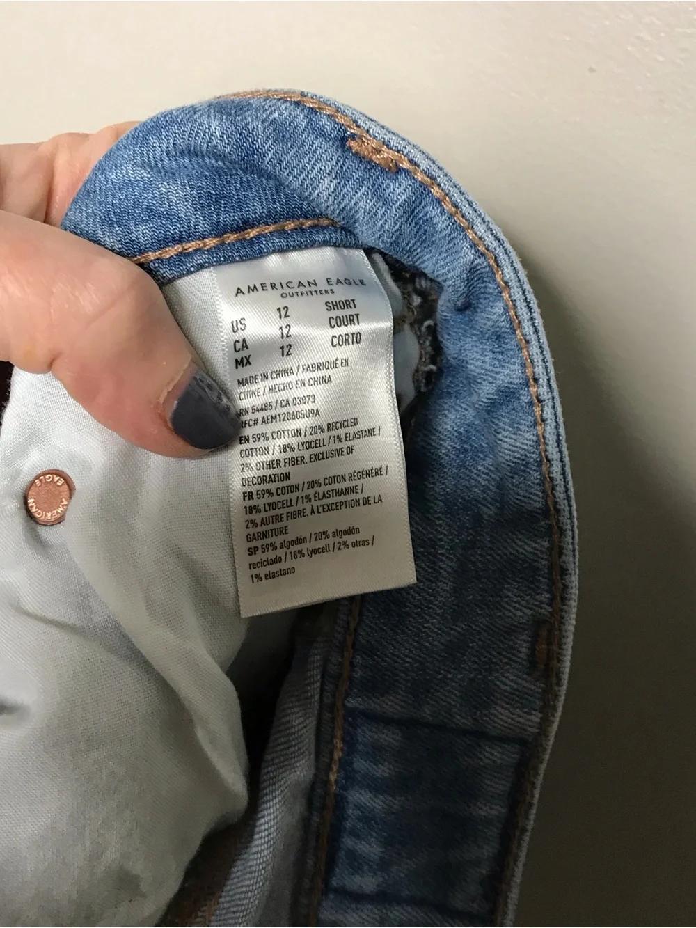 American Eagle Low Rise Baggy Wide Leg Jeans Women’s Size 12 - Picture 7 of 7